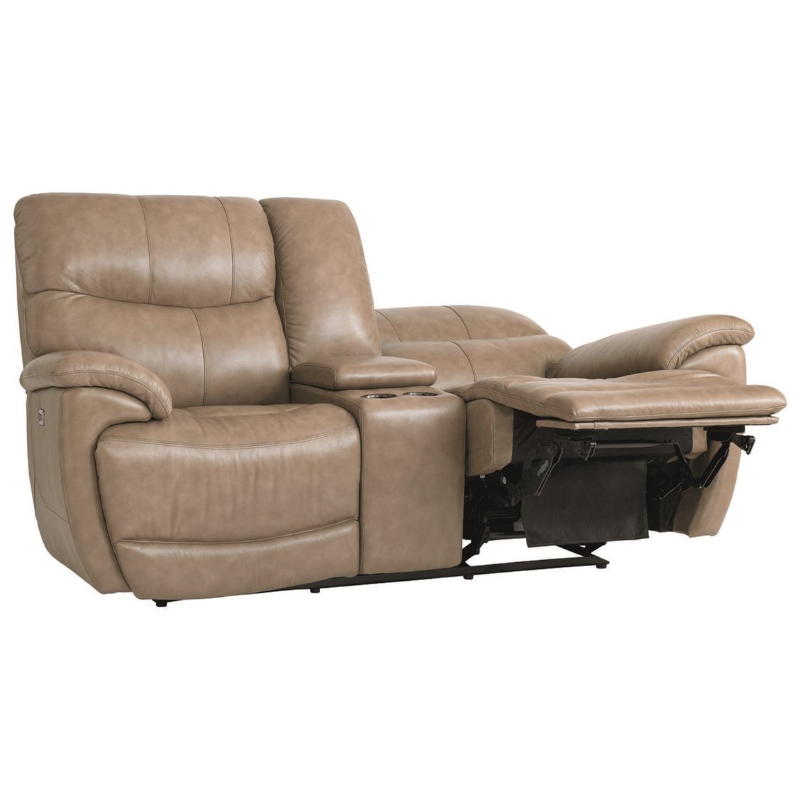 Bassett Brookville Casual Power Reclining Console Love Seat with Power